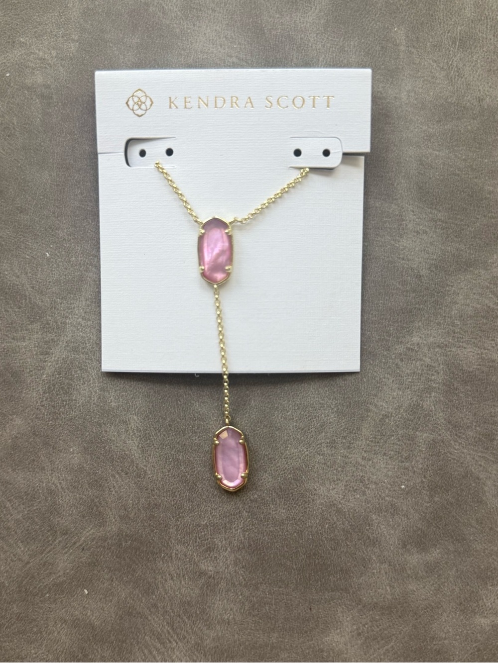 Kendra Scott Elisa Pink Gold‎ Y-Shape Pendant Necklace